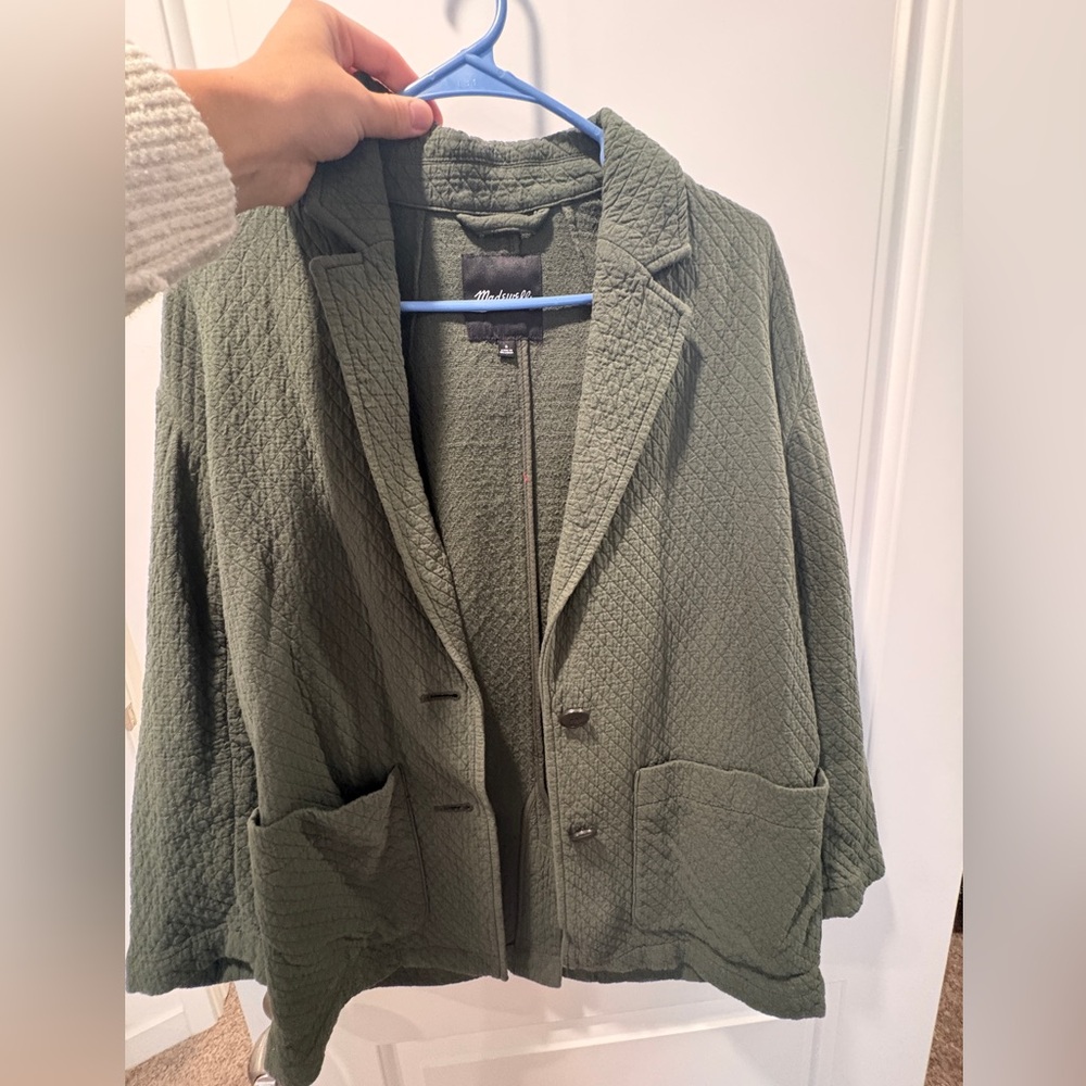 Madewell Quilted Green Blazer